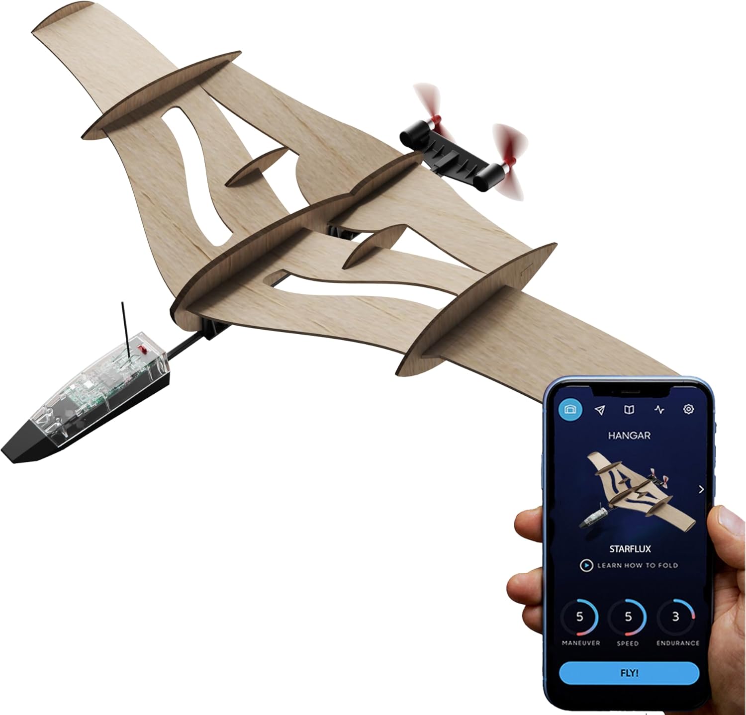 POWERUP 4.0 STARFLUX DIY Balsa Wood RC Airplane Kit