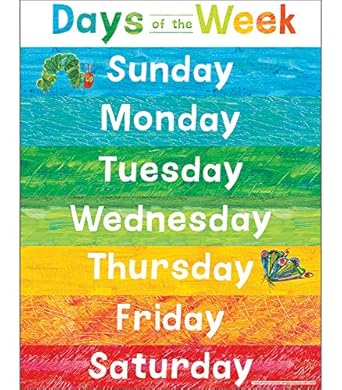 Eric Carle Days Of The Week Chart