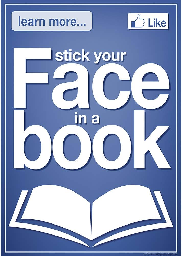 Face In Book Poster