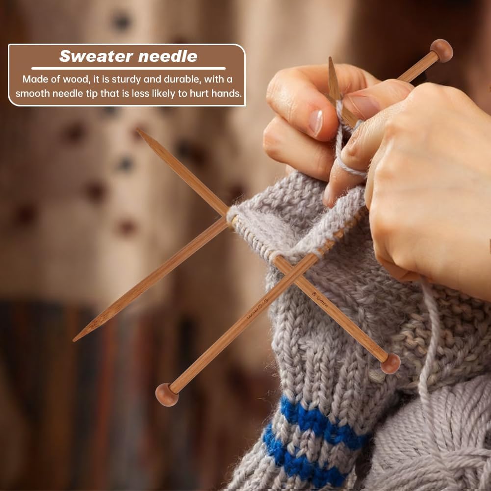 Set of Wooden Knitting Needles in Carry Case