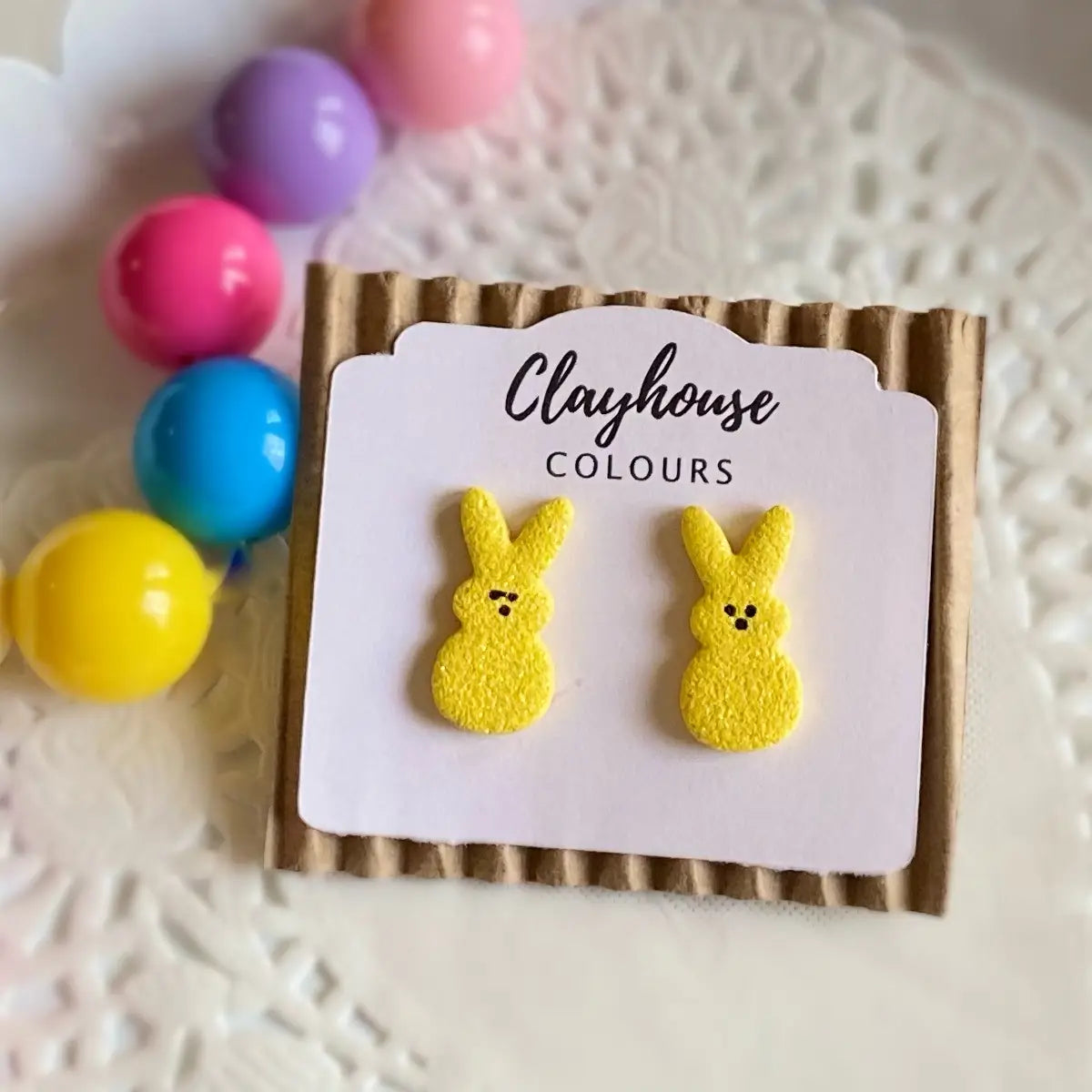 Peeps Clay Studs