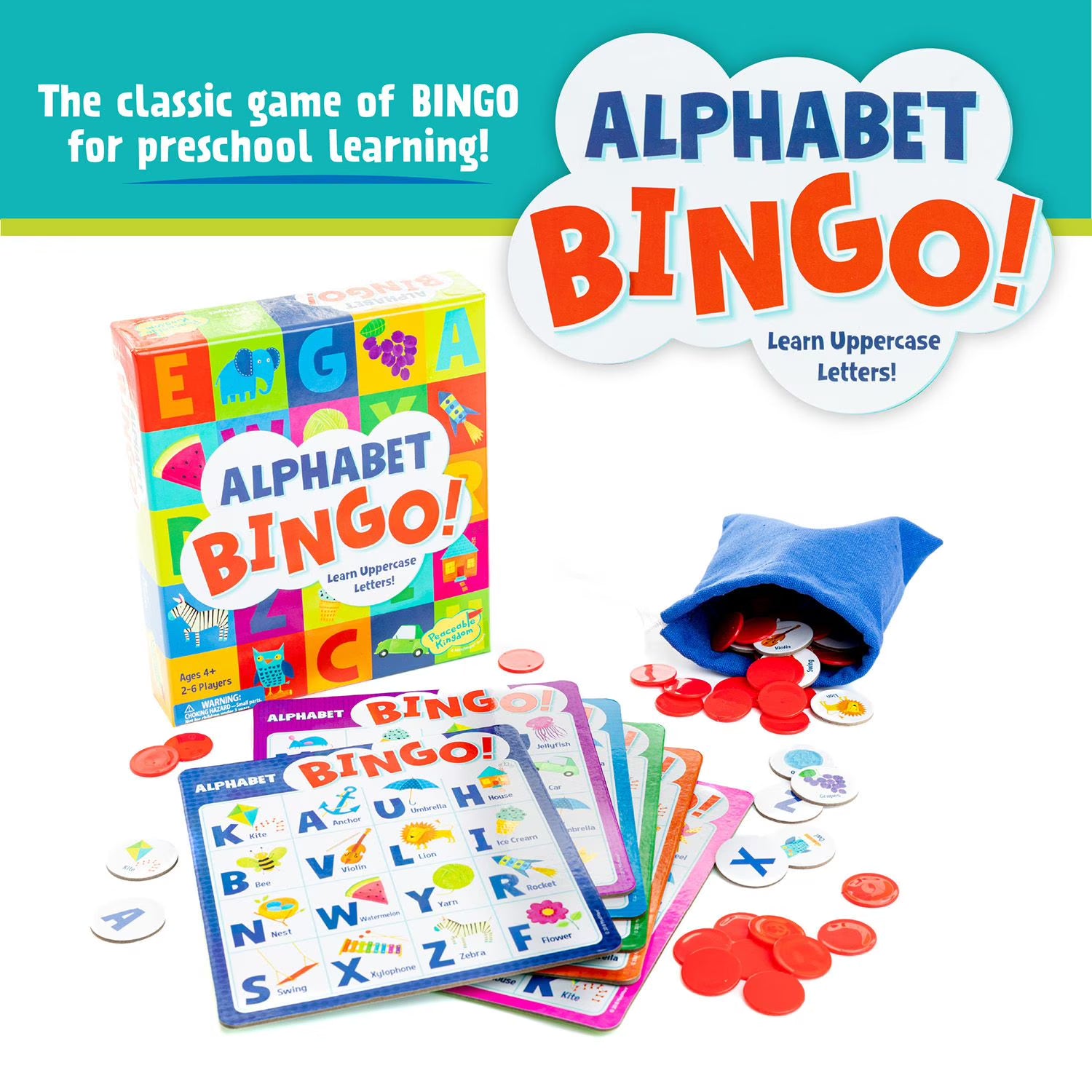 Alphabet Bingo Peaceable Kingdom Board Game