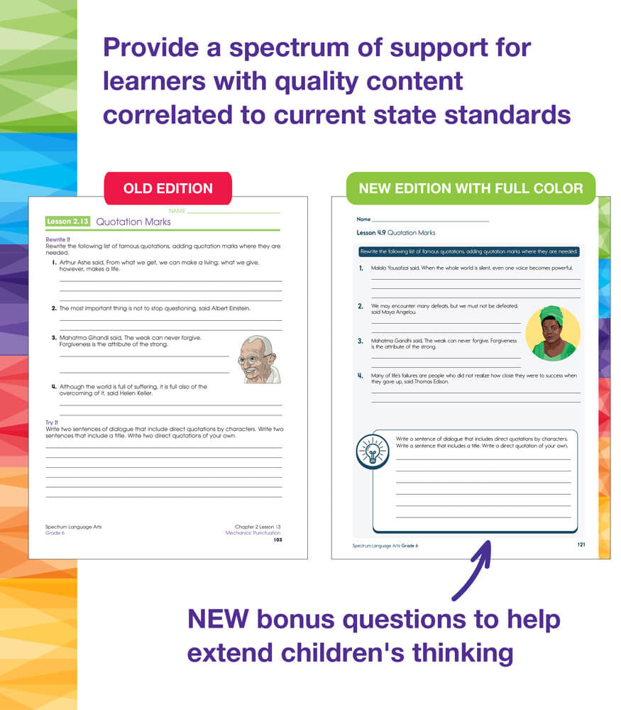 Spectrum Language Arts Workbook Grade 6 Paperback