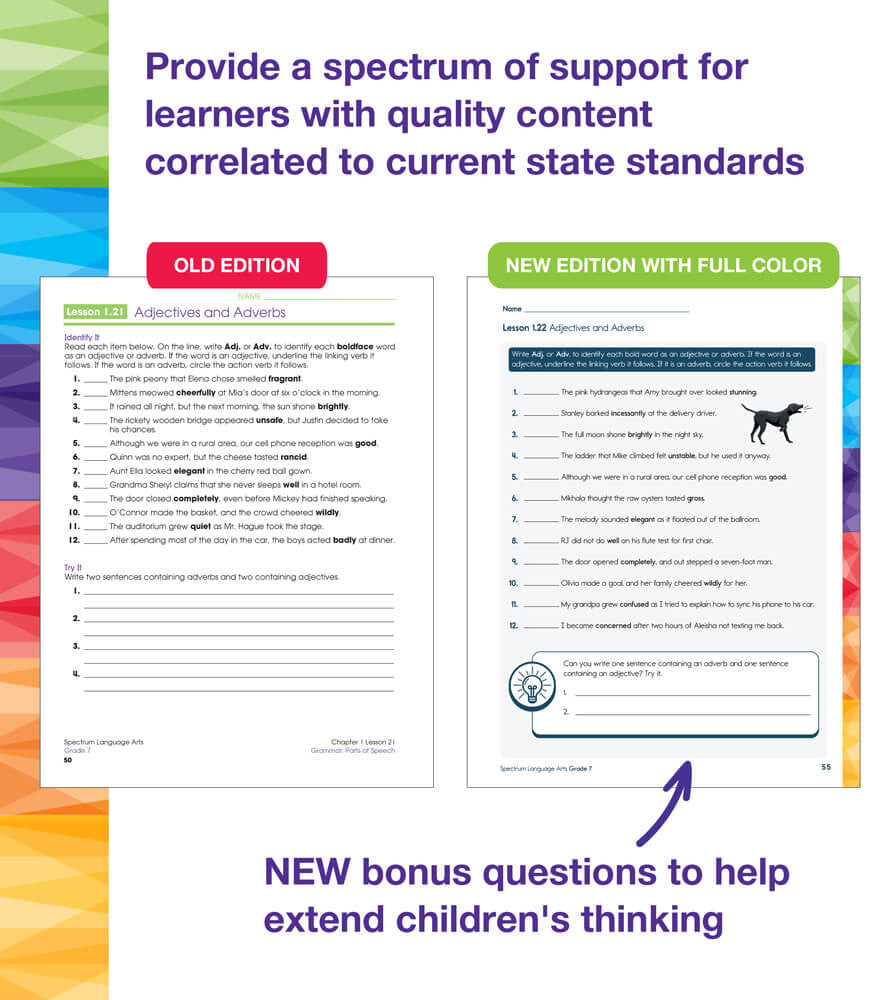 Spectrum Language Arts Workbook Grade 7 Paperback