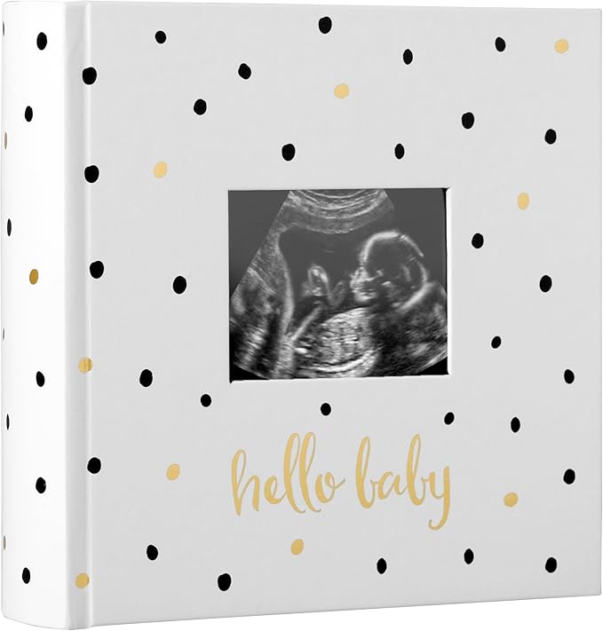 Baby Photo Album With Guided Journal Pages White Polka Dot