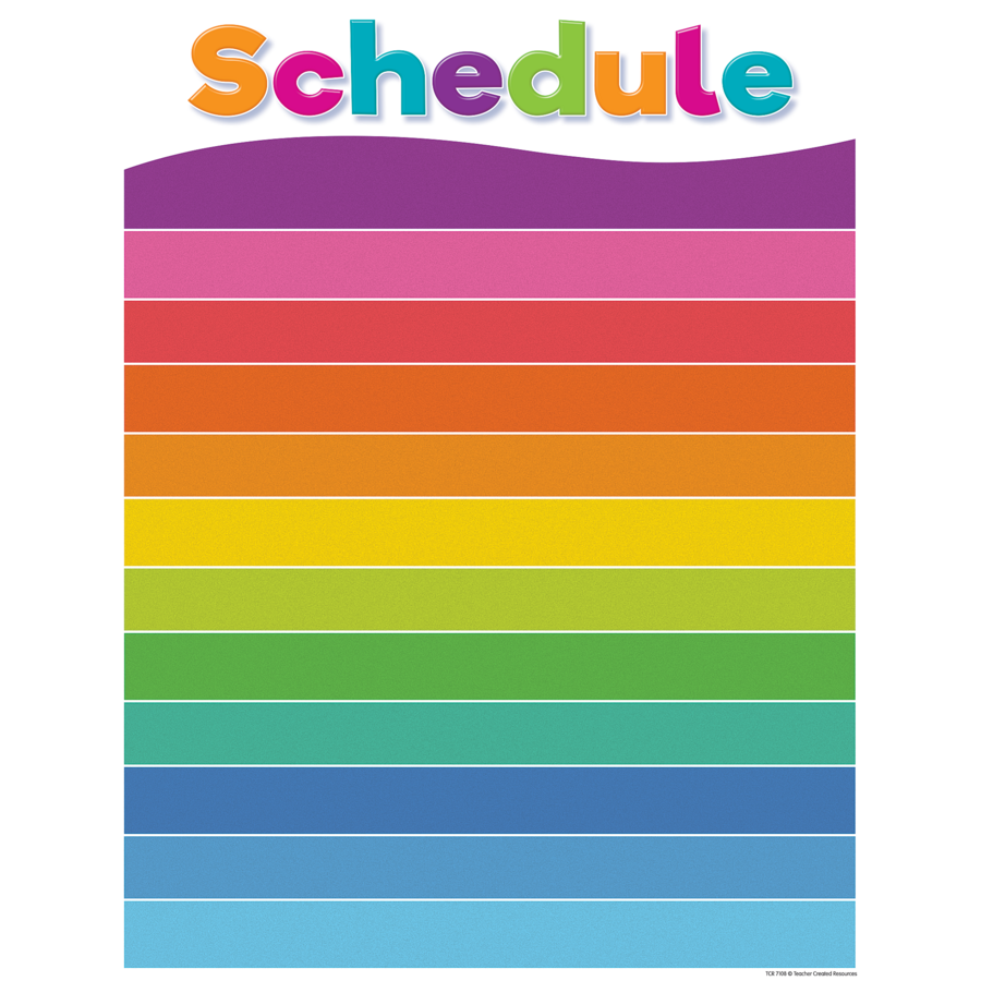 Colorful Schedule Write-On/Wipe-Off Chart