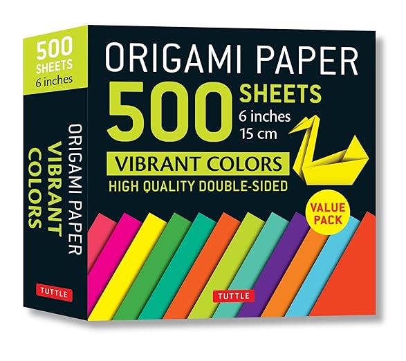 Origami Paper 500 Sheets Vibrant Colors