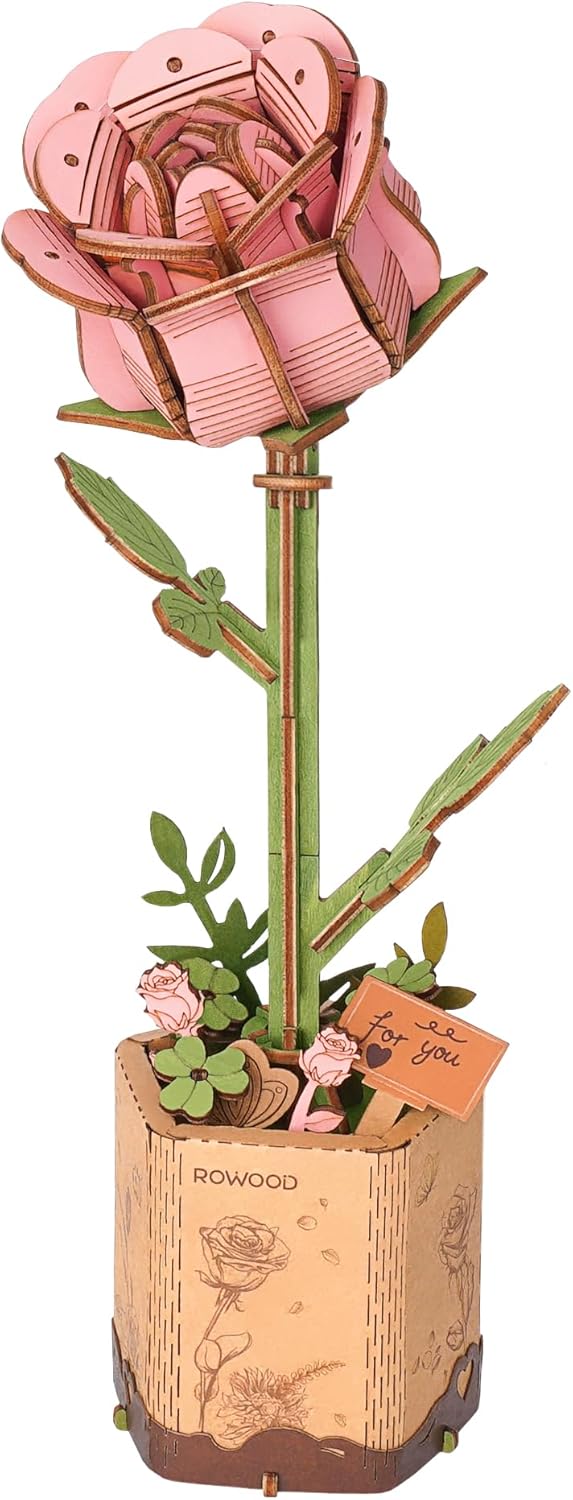 Wooden Bloom Craft Kit - Pink Rose