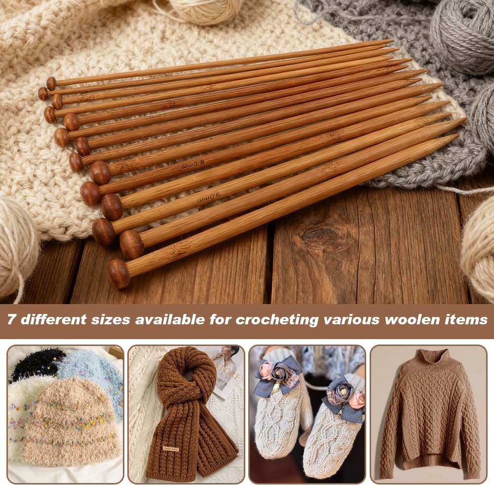 Set of Wooden Knitting Needles in Carry Case