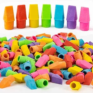 Wedgecap Erasers, Assorted Colors