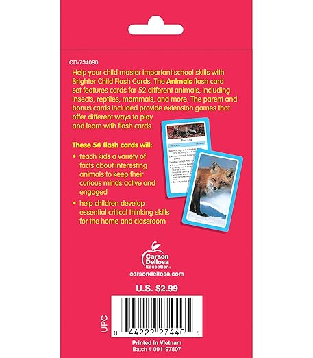 Carson Dellosa Animals Flash Cards
