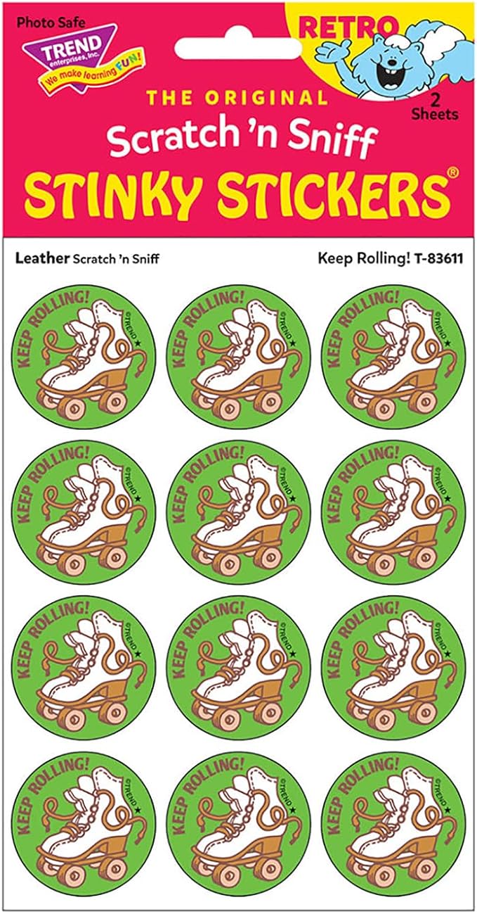 Retro Stinky Stickers - Leather/Keep Rolling