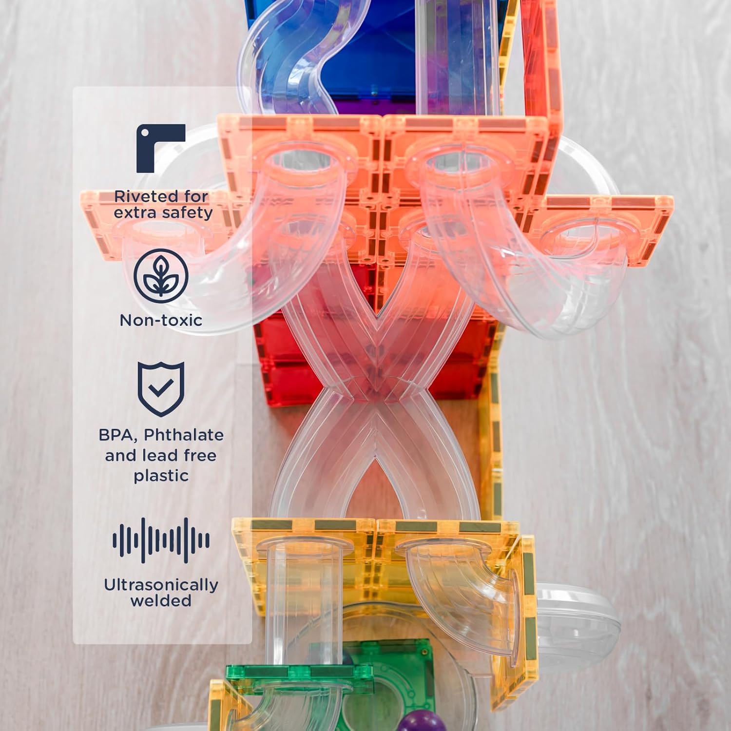 Connetix Rainbow Ball Run Expansion Pack - 66 Pieces