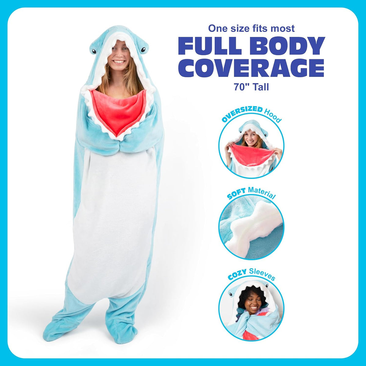 Cozy Hammerhead Shark Wearable Blanket