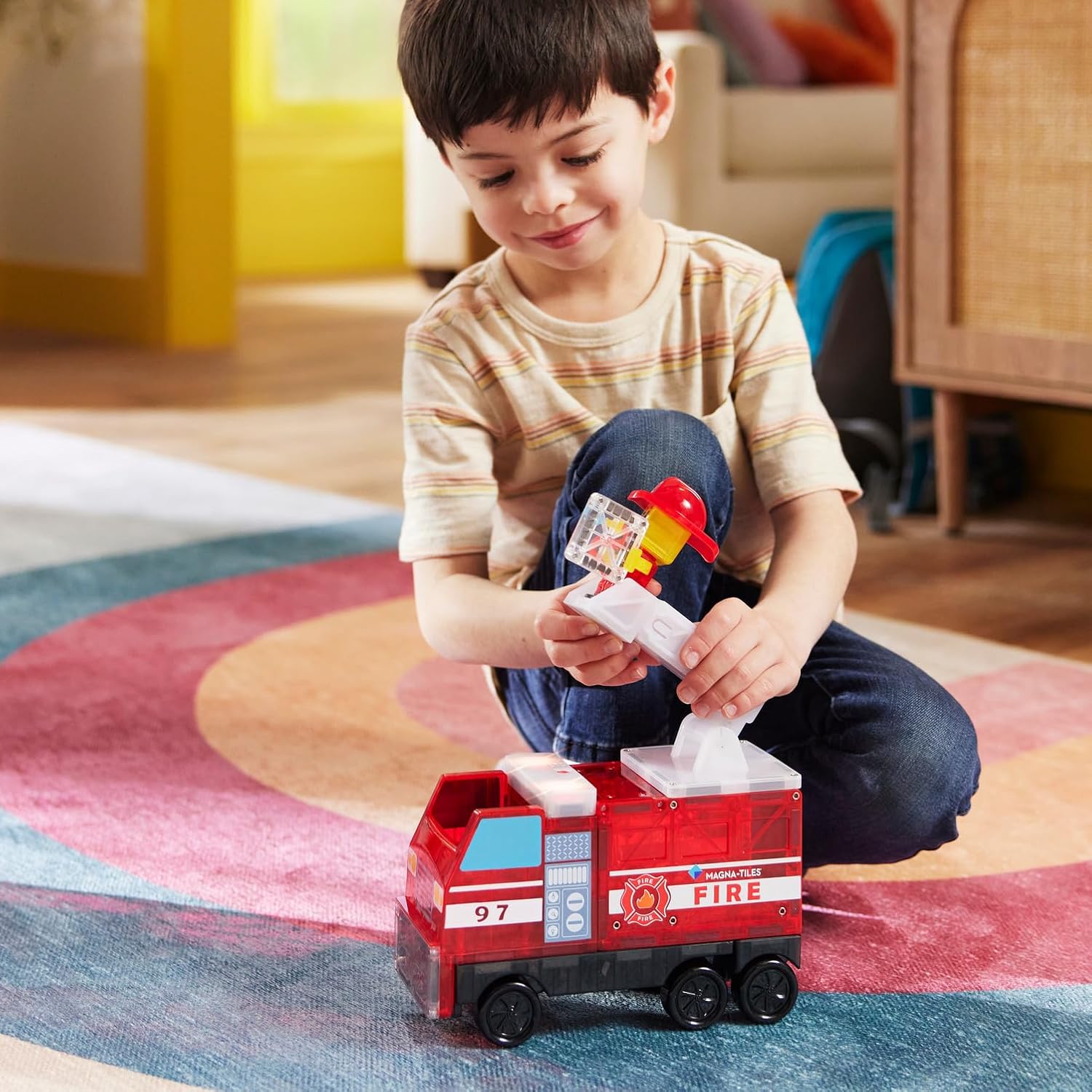 Magna-Tiles Fire Station