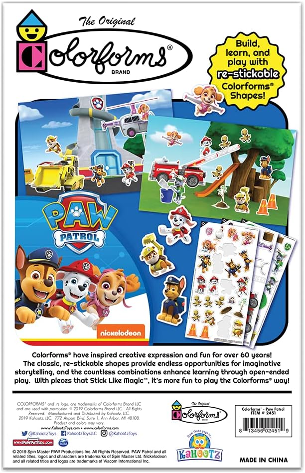 Colorforms Play Set Colorforms Play Set Paw Patrol – The Fun Company