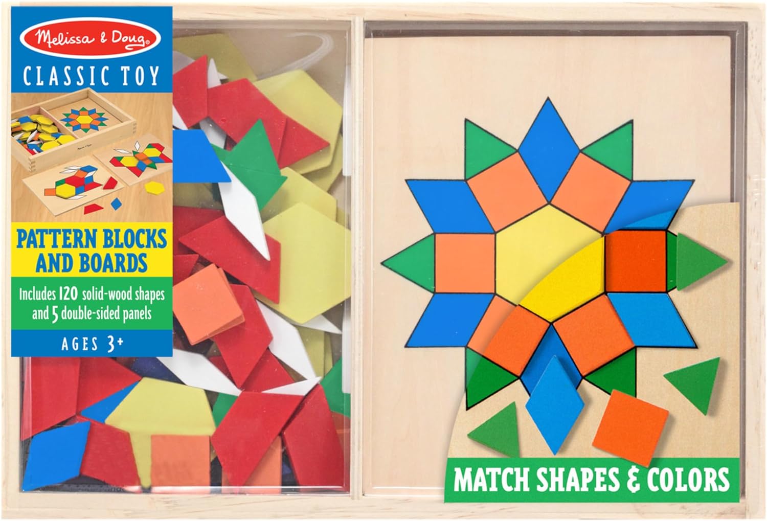 Melissa & Doug Pattern Blocks and Boards Classic Toy