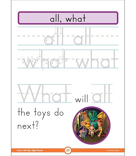 Trace with Me: Toy Story 4 Sight Words Activity Pad Preschool - Grade 2