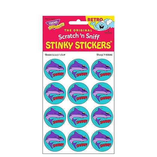 Retro Stinky Stickers - Sharp/Ocean