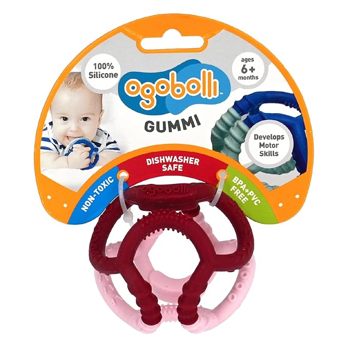 OgoBolli Gummi Teether Ring Tactile Sensory Ball