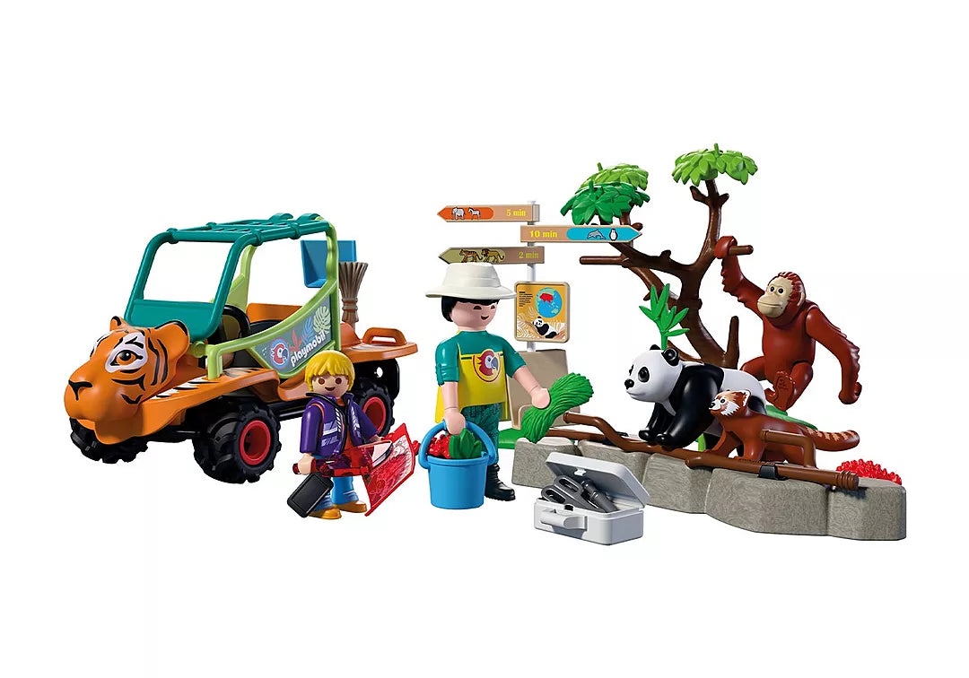 Playmobil Zoo: Zookeeper with vehicle