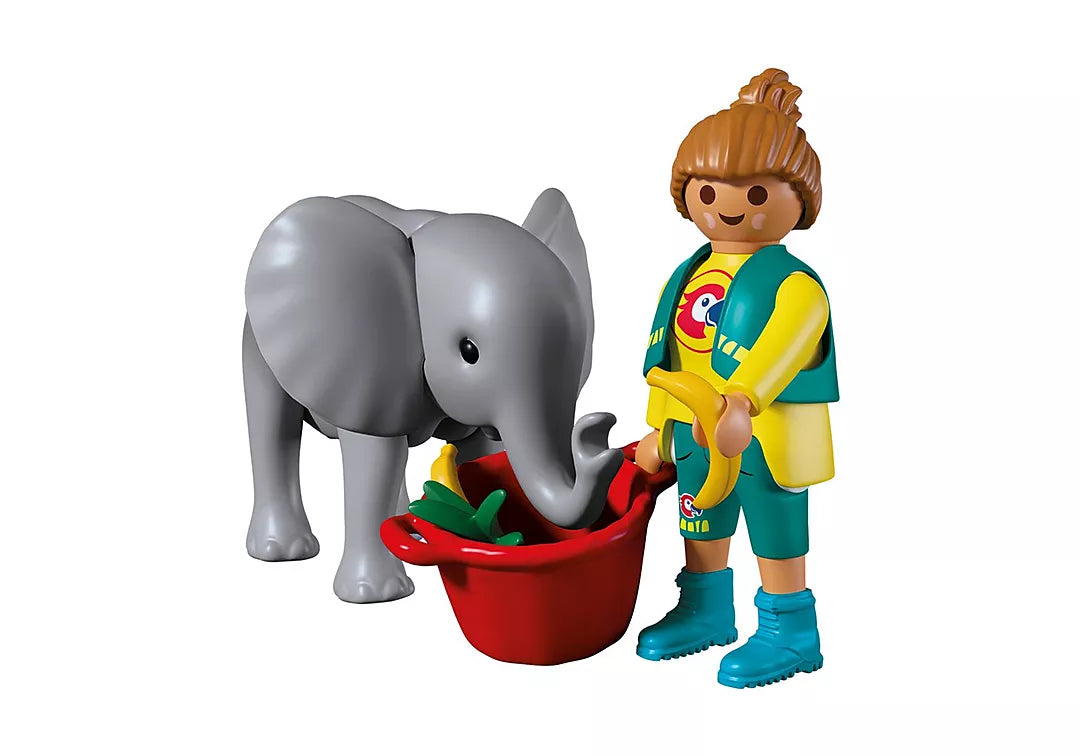 Playmobil Zoo: Baby Elephant and Zookeeper