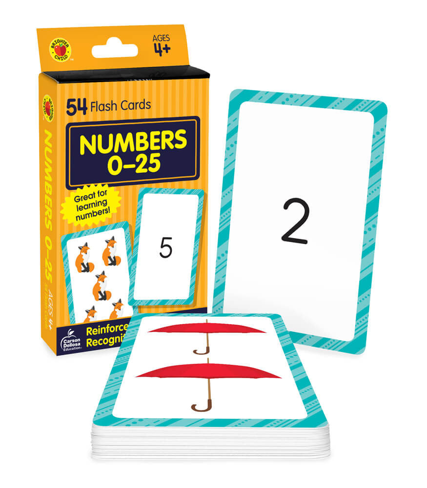 Numbers 0-25 Flash Cards Grade PK-1
