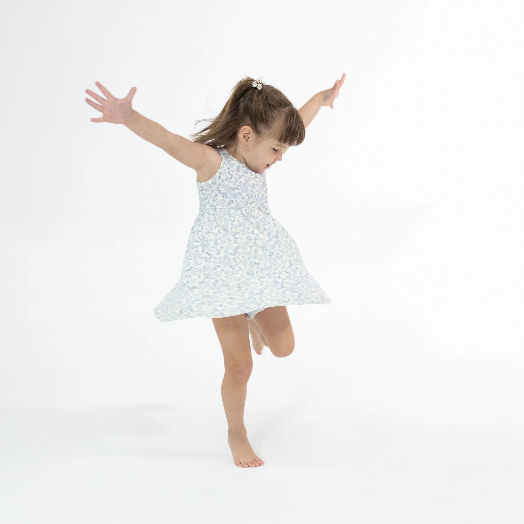 Angel Dear Blue Calico Floral Tank Dress & Bloomers