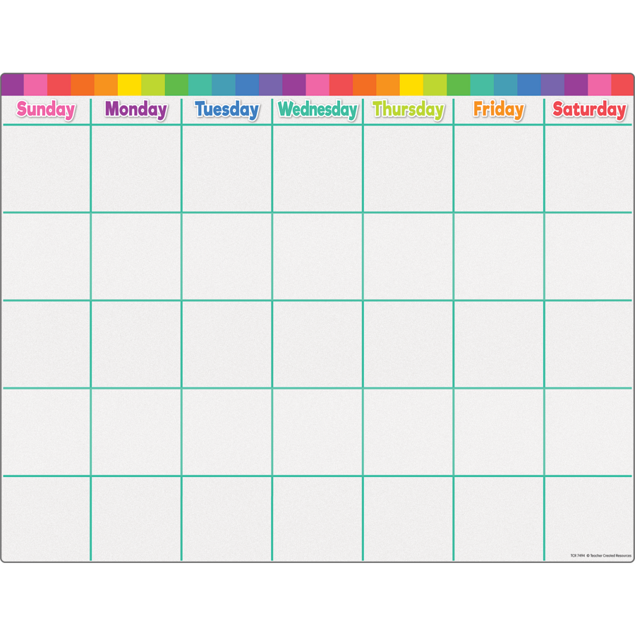 Colorful Calendar Write-On/Wipe-Off Chart