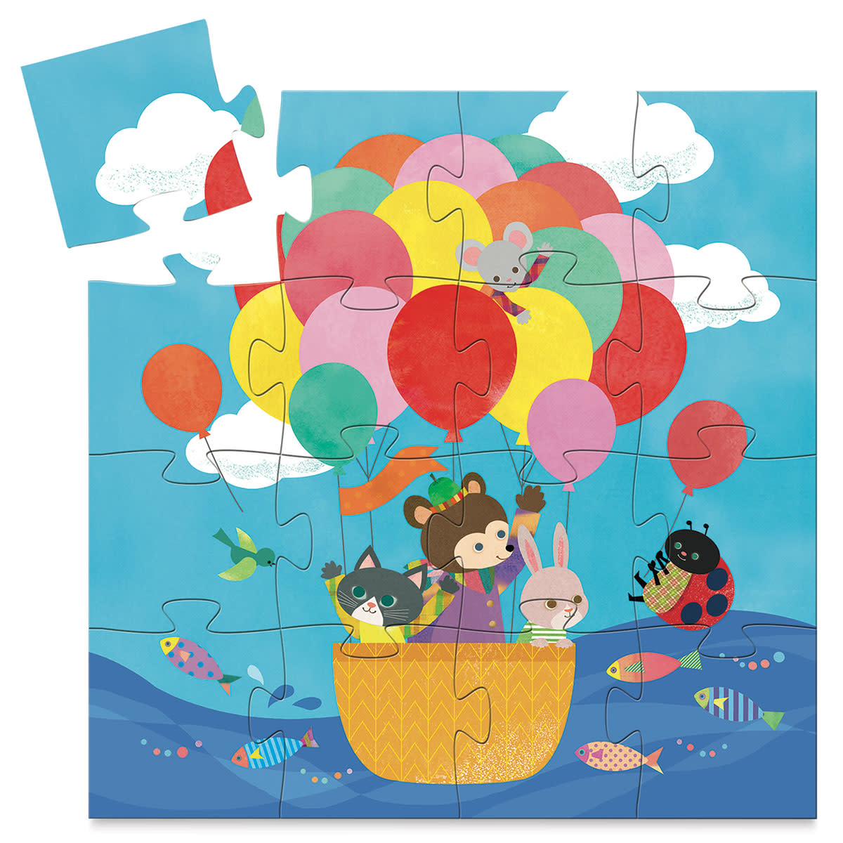 Djeco Mini Silhouette Puzzles- Hot Air Balloon