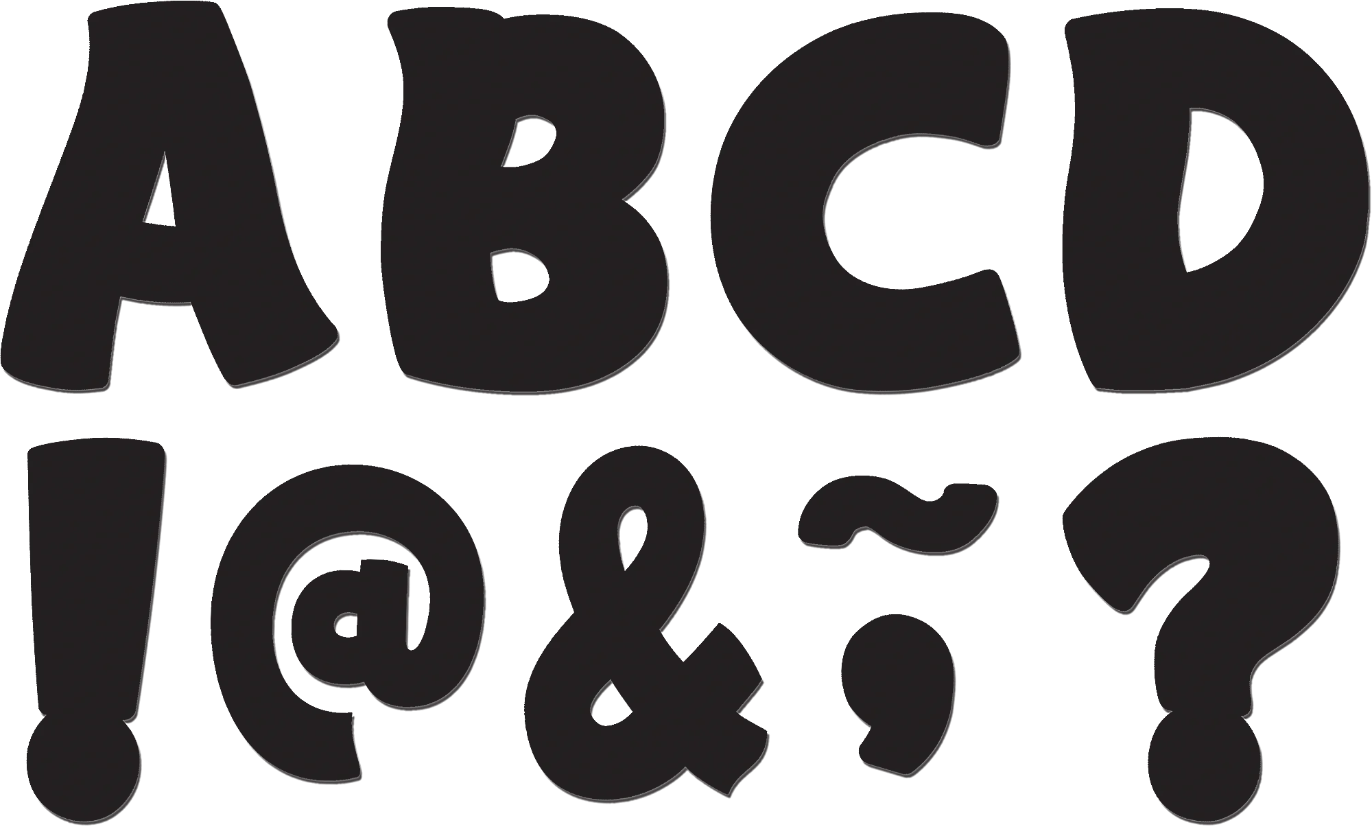 Black Funtastic Font 3" Magnetic Letters