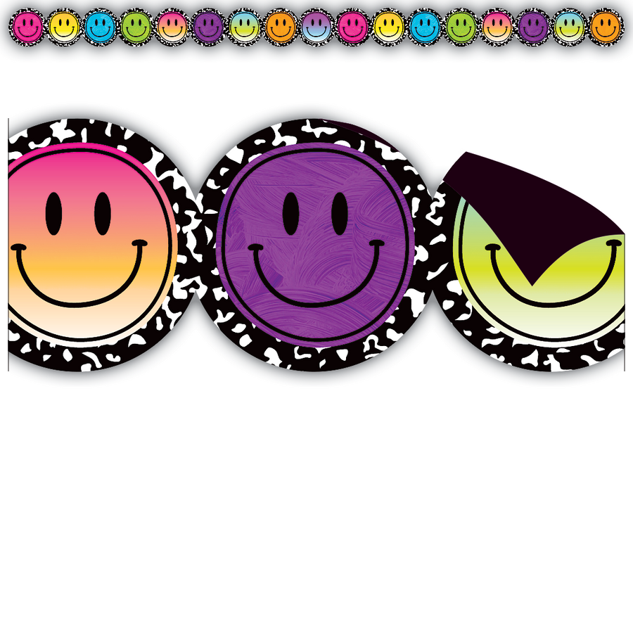 Cool for School Smiley Faces Die-Cut Magnetic Border