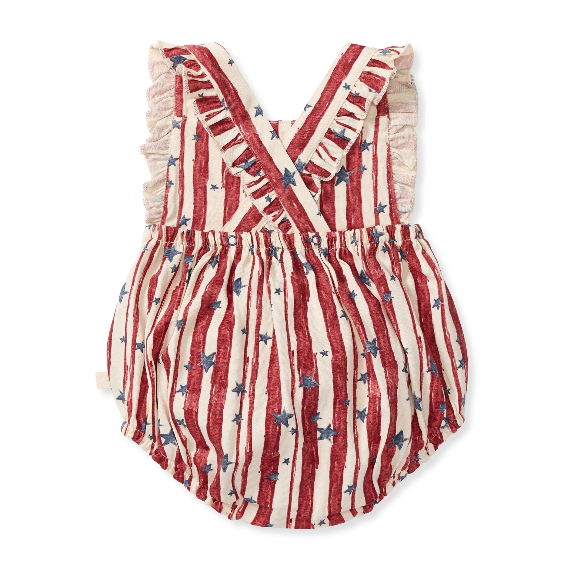 Burt's Bees Stars & Stripes Girls Bubble Romper