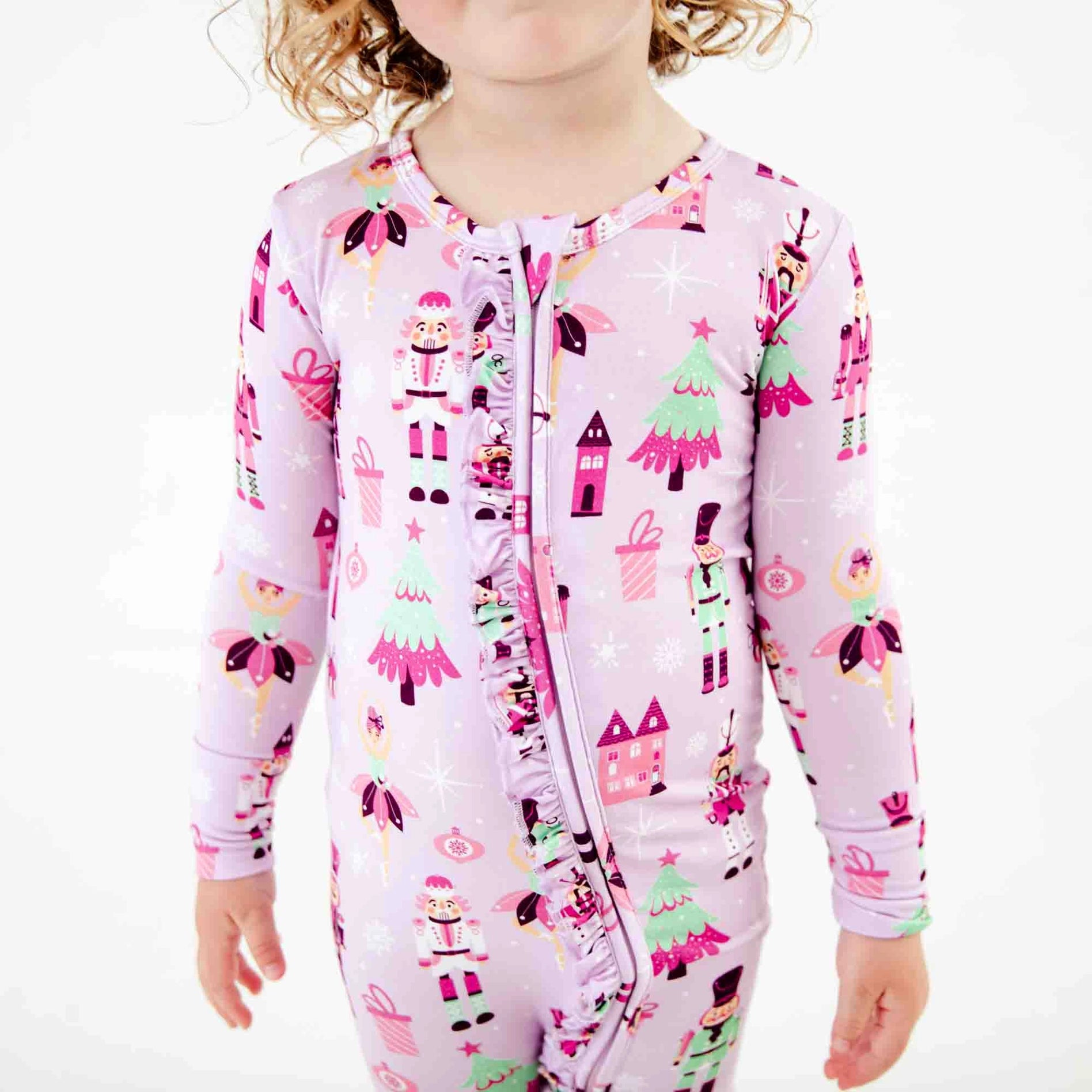 Visions of Sugar Plums Ruffle Convertible Footie