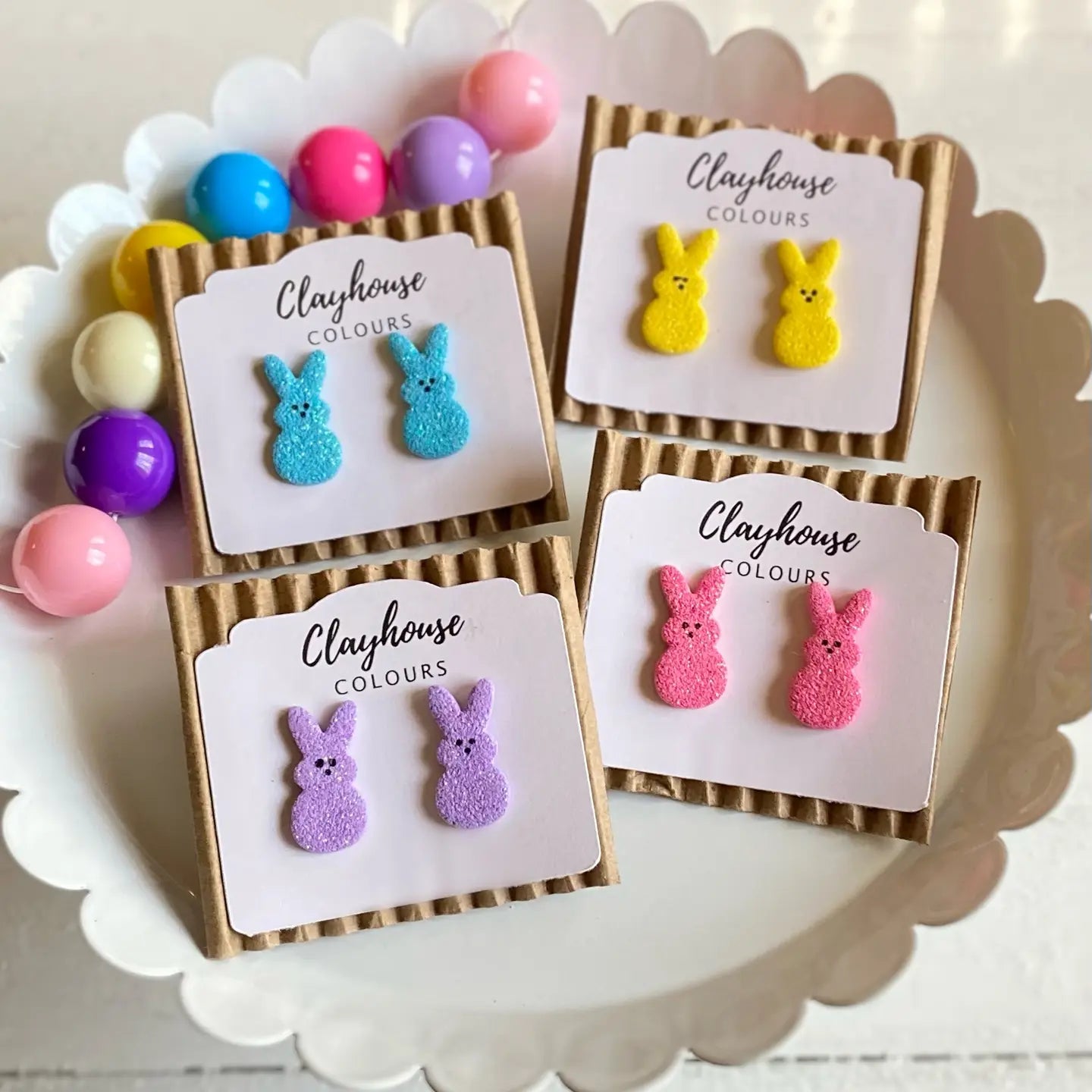 Peeps Clay Studs