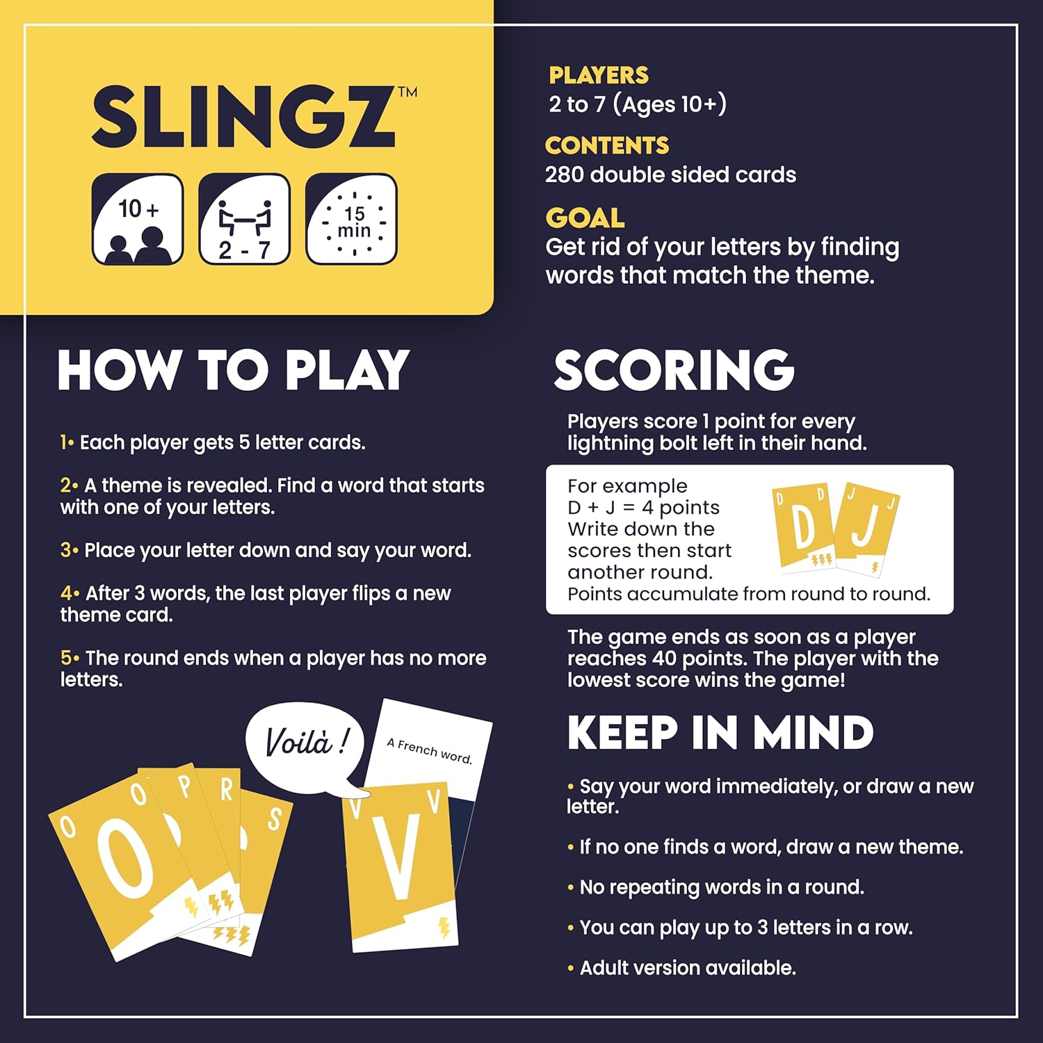 Slingz Card Game
