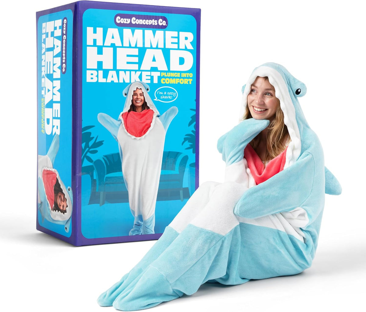 Cozy Hammerhead Shark Wearable Blanket