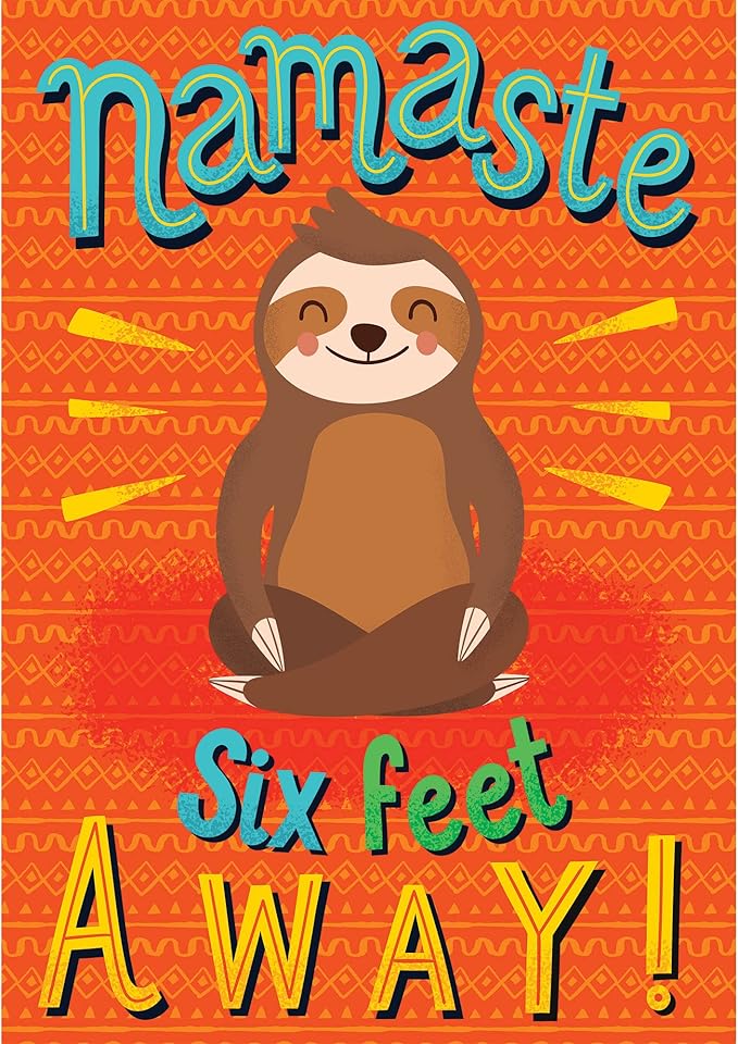 One World Namaste Six Feet Away! Poster