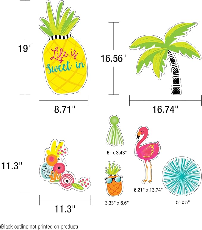 Simply Stylish Tropical Life Is Sweet Bulletin Board Set