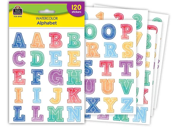Watercolor Alphabet Stickers