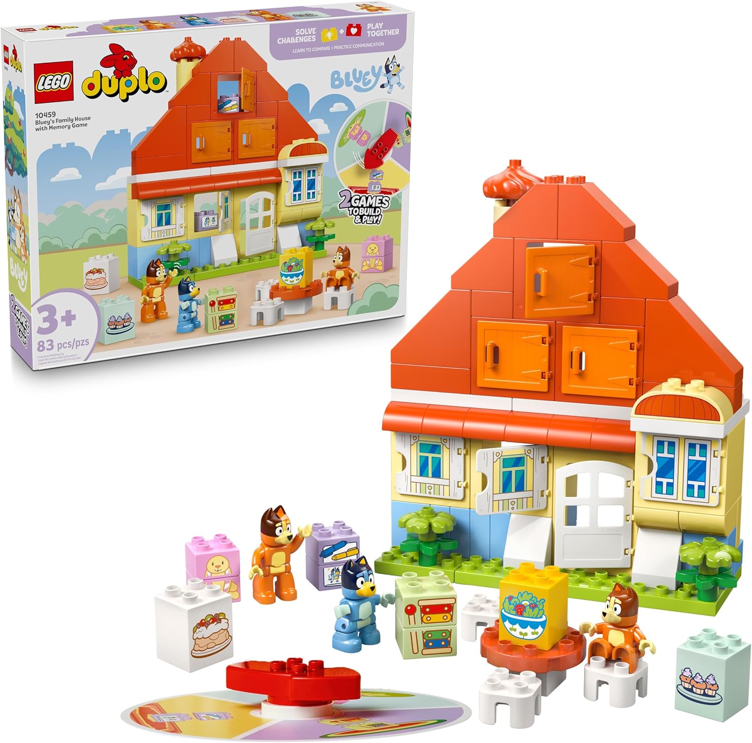 LEGO DUPLO Bluey: Bluey’s Family House with Memory Game