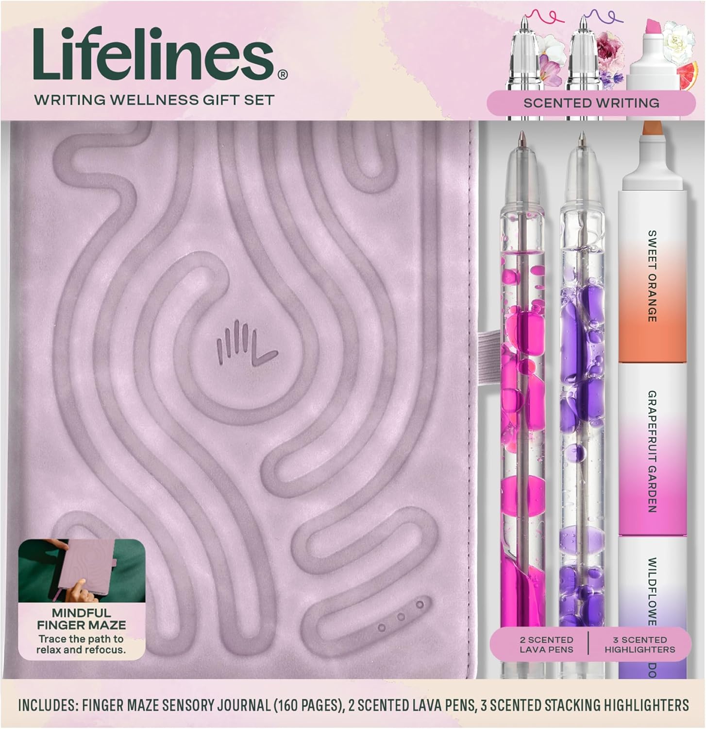 Lifelines Writing Wellness Journaling Gift Set - Dusty Pink