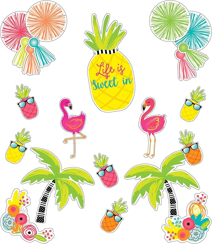 Simply Stylish Tropical Life Is Sweet Bulletin Board Set