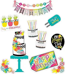 Simply Stylish Tropical Pineapple Birthday Bulletin Board Set