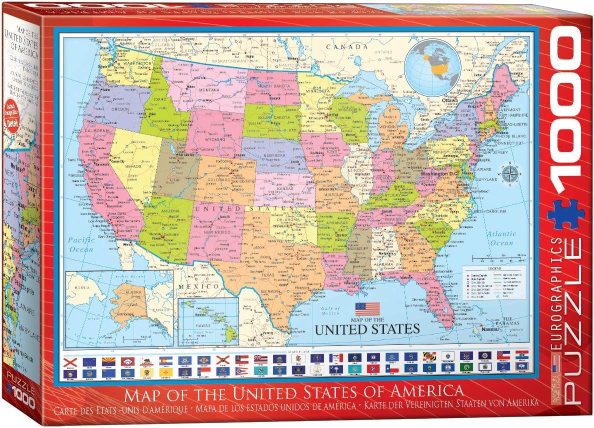 Eurographics Map of the United States 1000 Piece Puzzle