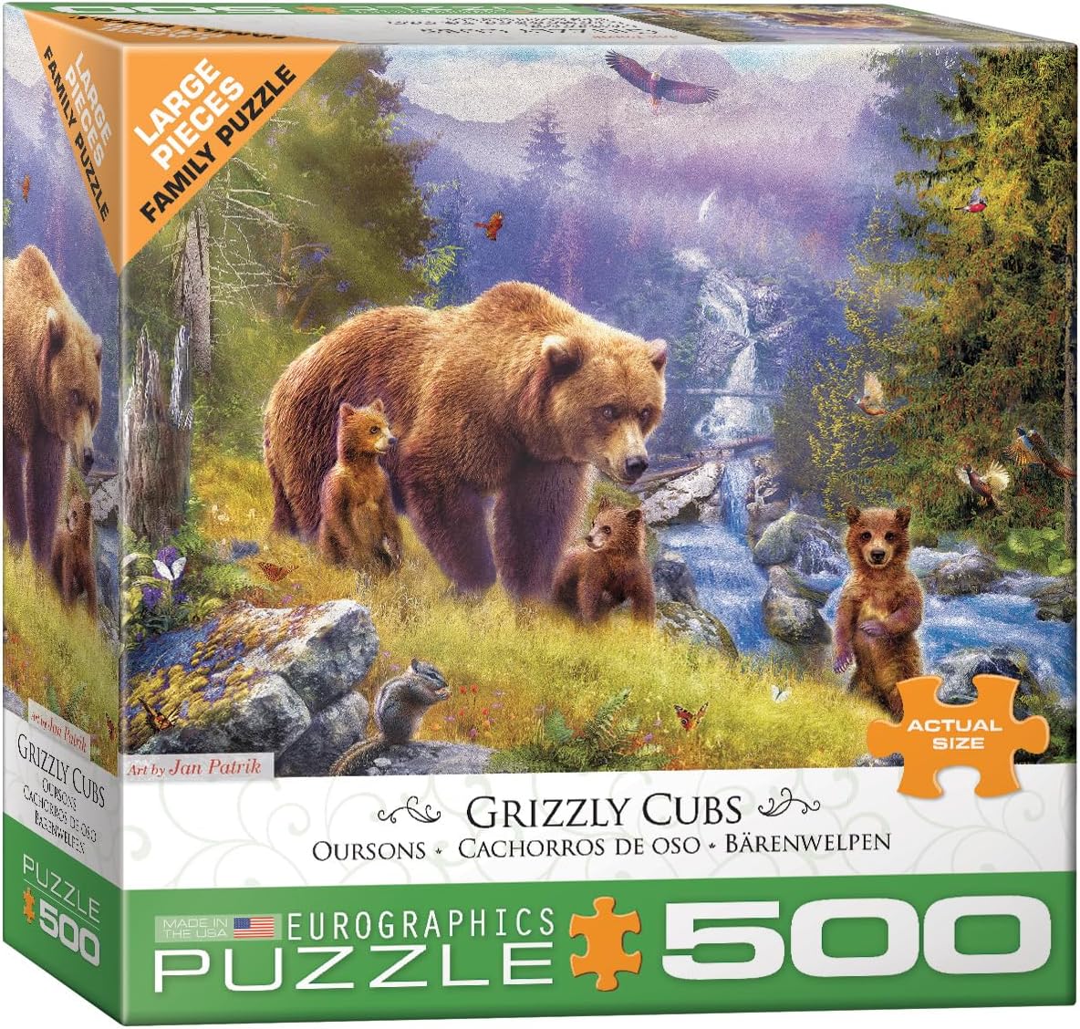 Eurographics Grizzly Cubs 500 Piece Puzzle