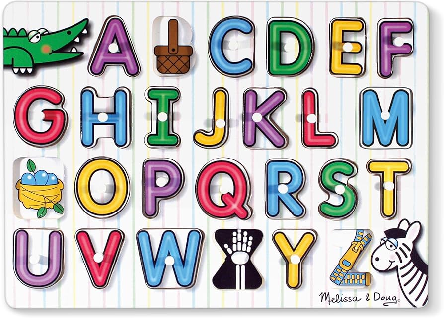 Melissa & Doug See-Inside Alphabet Peg Puzzle - 26 pieces