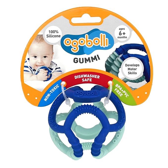 OgoBolli Gummi Teether Ring Tactile Sensory Ball