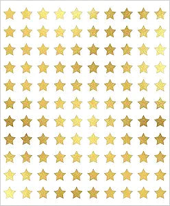 Gold Foil Star Chart Seal Stickers