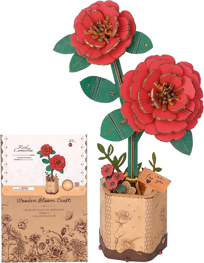 Wooden Craft Kit - Red Camellia